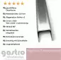 Preview: Edelstahl U-Profil, ferromagnetisch, K240 geschliffen, 0,8mm stark, Legierung 1.4016